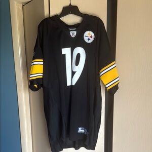 AUTHENTIC CUSTOM Reebok Steelers Black and Gold Men's Jersey